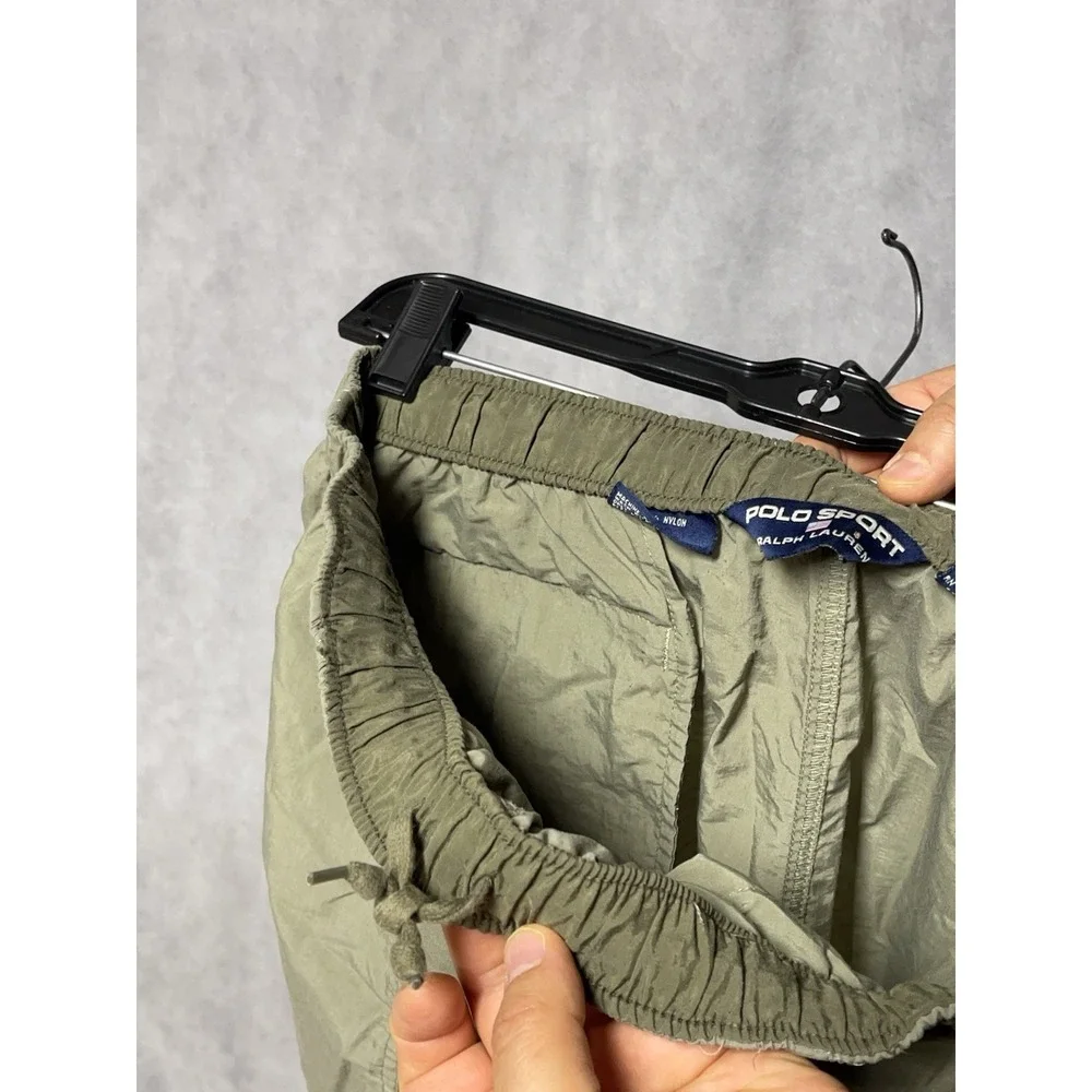 VTG Polo Sport Ralph Lauren Shorts Men M Green Nylon Utility Hybrid Lightweight
